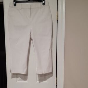 Lane Bryant Cream Cropped Straight-Leg Capris